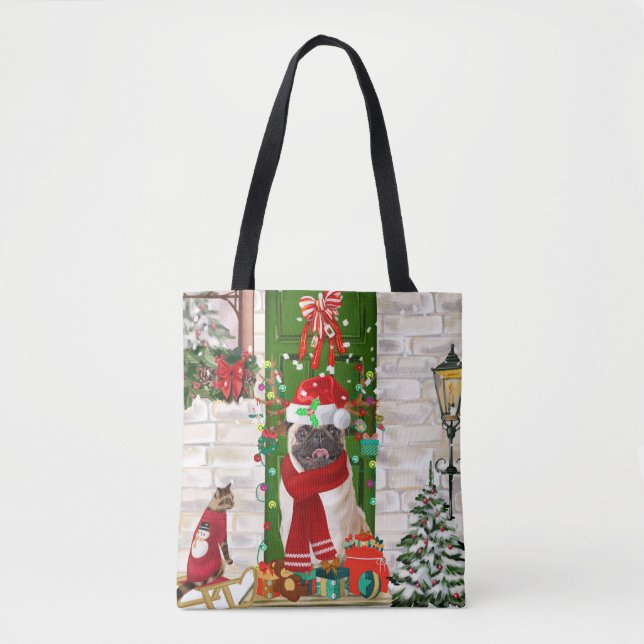 Tote Bag Carlin Chien Noël (Devant)