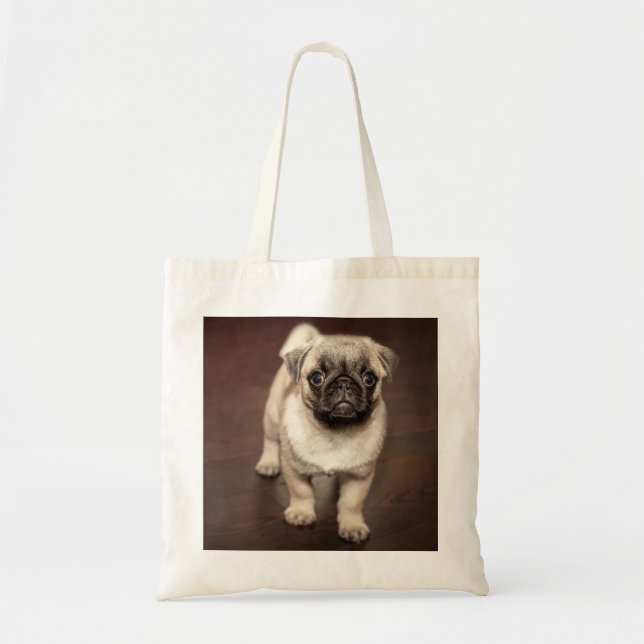 Tote Bag Carlin Chiot sur parquet poli (Devant)