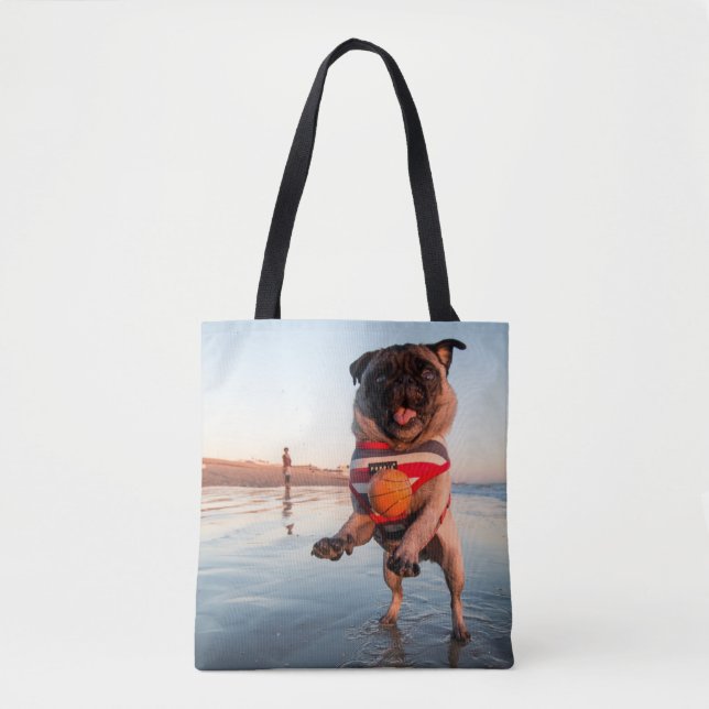 Tote Bag Carlin jouant au bal sur la plage (Devant)