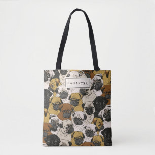 Tote Bag Carlins grincheux / Chiens de Carlin mignons amusa
