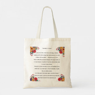 Tote Bag Carnation Énergie rose, rouge et blanc 5D peinture