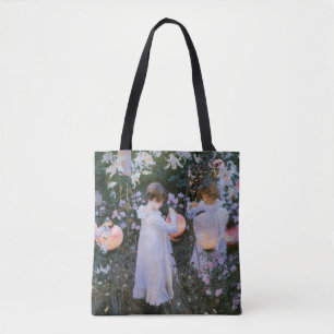 Tote Bag Carnation, Lily, Lily, Rose