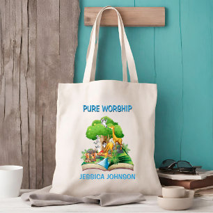 Tote Bag Carnet de culte pur pour enfants avec de mignons a