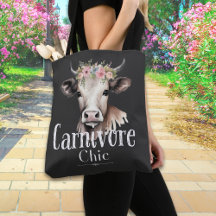 Carnivore Chic Cute Pastel Vache Florale