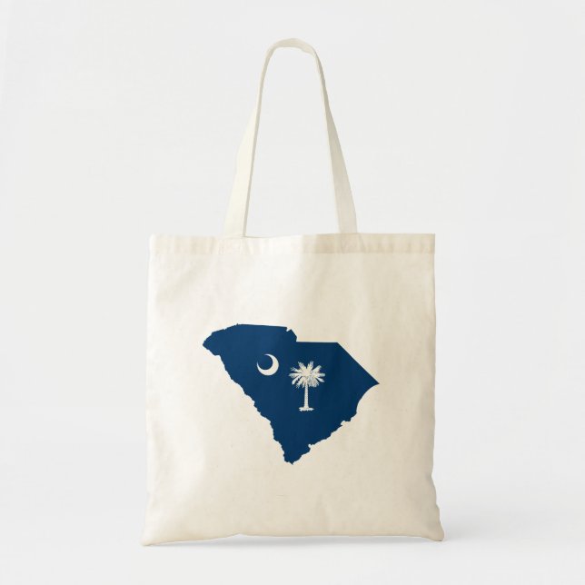Tote Bag Caroline du Sud en bleu et blanc (Devant)
