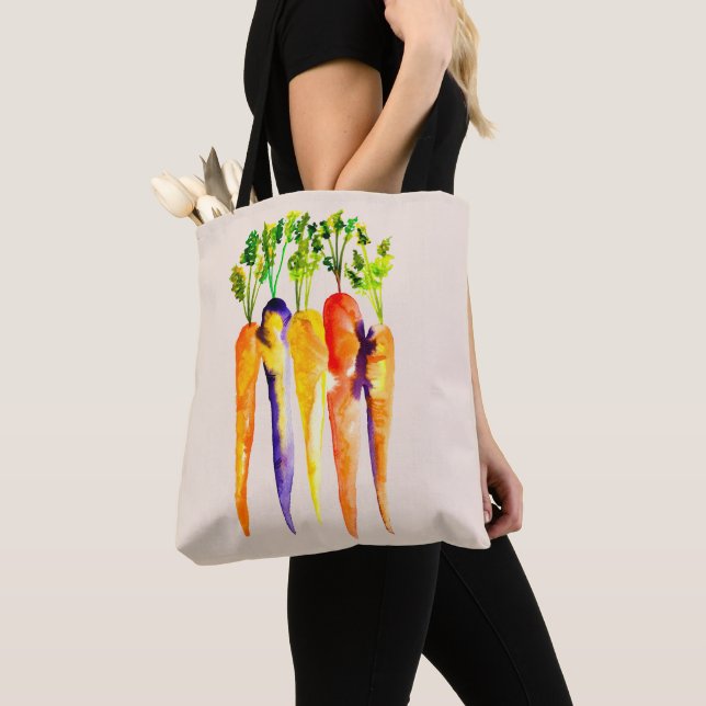 Tote Bag Carottes aquarelles légumes mignons (De près)