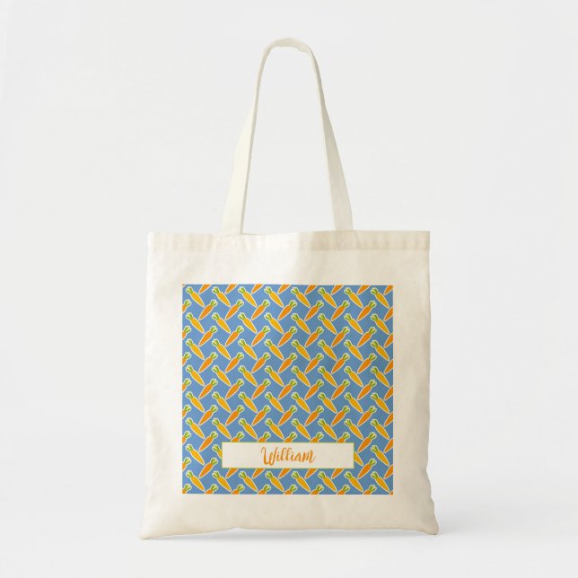 Tote Bag Carottes de lapin de Pâques Nom de chasse aux oeuf (Devant)