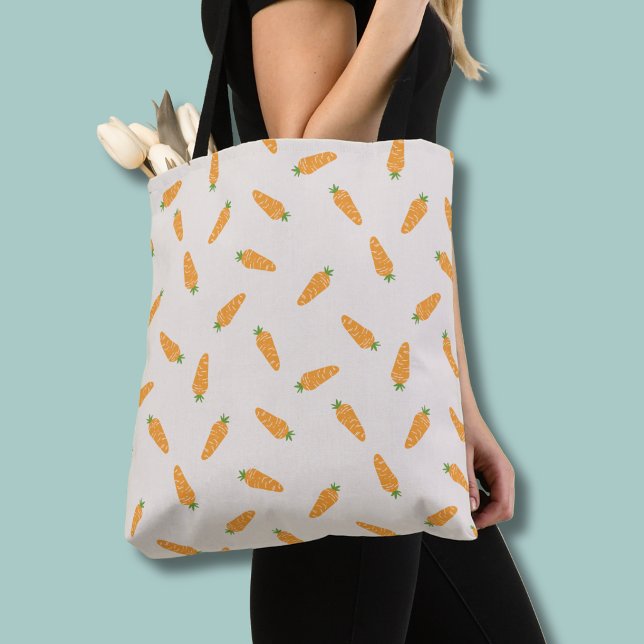 Tote Bag Carottes motif légume (Carrot pattern tote bag)