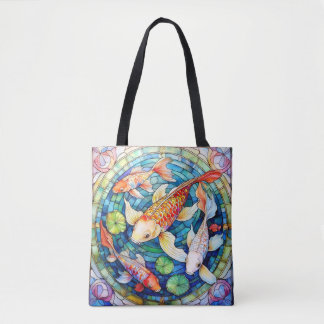 Tote Bag Carpe Koï en Verre Cathédrale