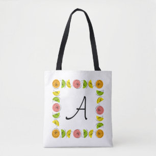 Tote Bag Carré Citrus Monogram orange retour sur fourre-tou