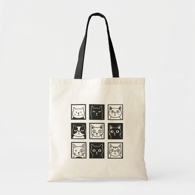 Tote Bag Carré de chats (Devant)