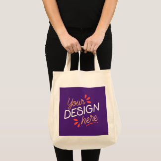 Tote Bag Carré graphique violet avec orange ludique
