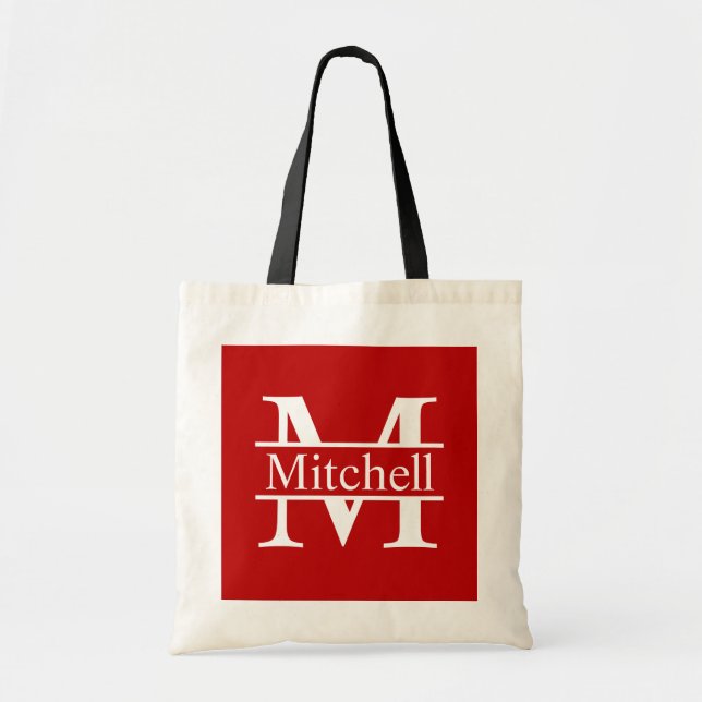 Tote Bag Carré rouge CB LF Monogramme (Devant)