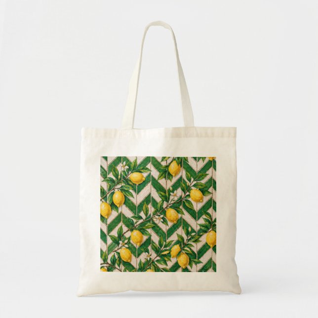 Tote Bag Carreau marocain au citron (Devant)