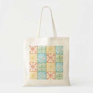 Tote Bag Carreau sans couture de style amalfien coloré