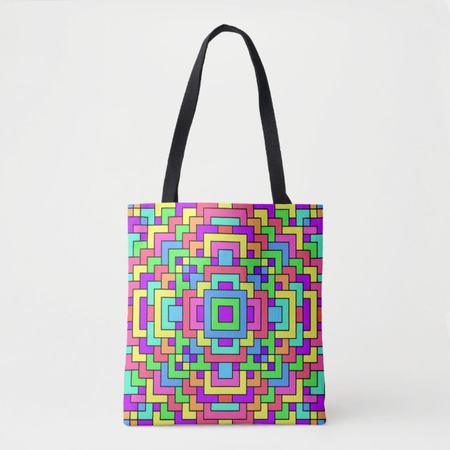 Tote Bag Carreaux colorés (Devant)