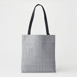 Tote Bag Carreaux de style espagnol noir et blanc