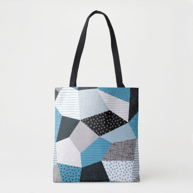 Tote Bag Carreaux de tracé géométriques à main libre (Devant)