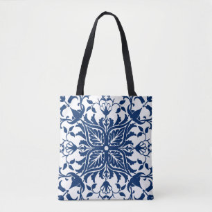 Tote Bag Carreaux Feuilles Acanthus