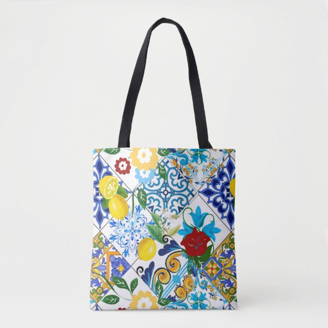 Tote Bag Carreaux, mosaïque, azulejo, couette, Portugais, o (Devant)
