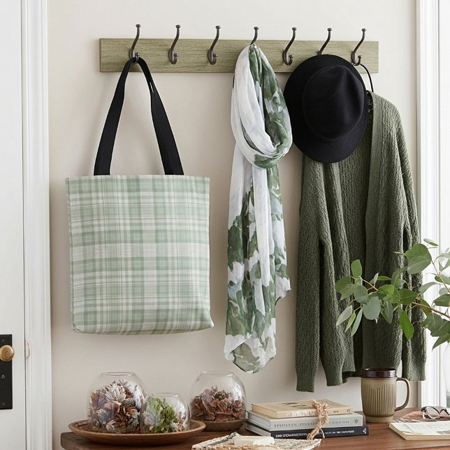 Tote Bag Carreaux vert sauge clair (Créateur téléchargé)