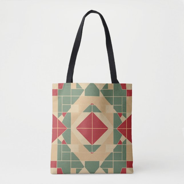 Tote Bag Carrelage de Reggae Géométrique Pastel (Devant)