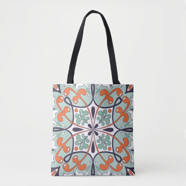 Tote Bag Carrelage marocain oriental Design floral (Devant)