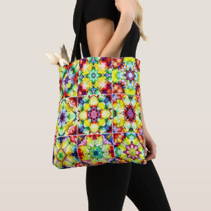 Tote Bag Carrelage méditerranéen, Carreaux d'encre d'alcool