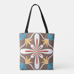 Tote Bag Carrelage mosaïque marocain Elégant & Design flora