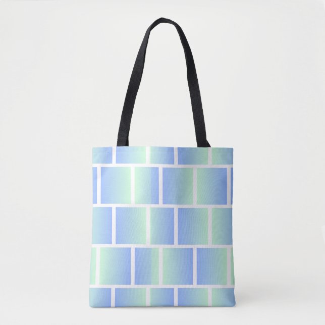 Tote Bag Carrés bleus dégradés  (Devant)