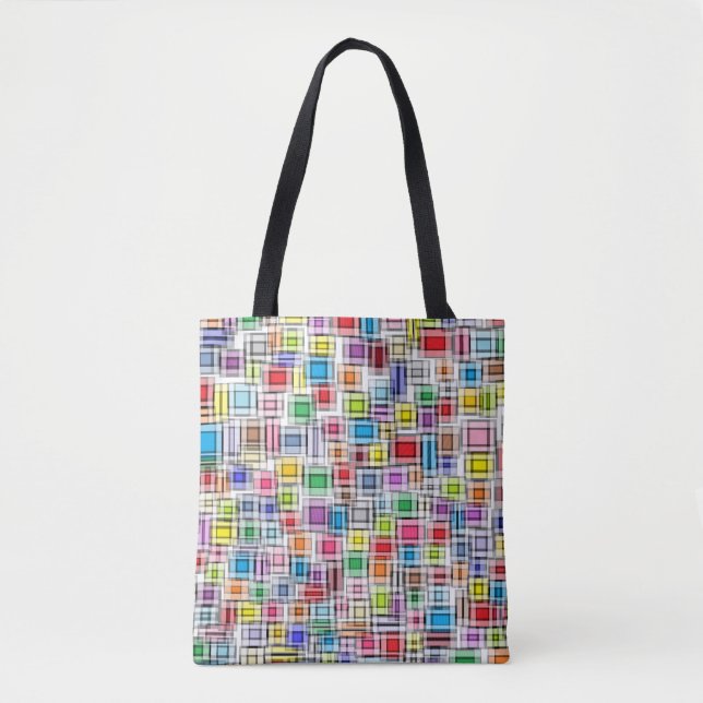 Tote Bag Carrés brouillés (Devant)