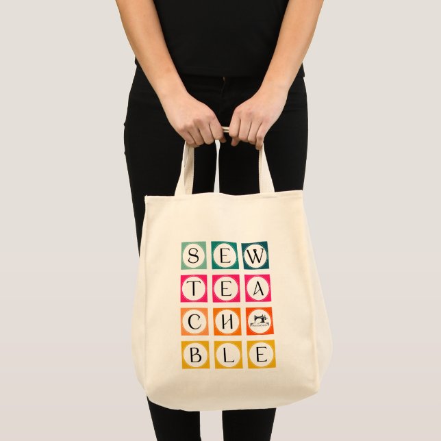 Tote Bag Carrés colorés couture enseignables (Devant (produit))