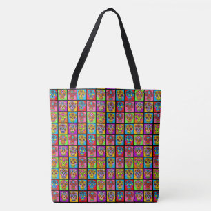 Tote Bag Carrés crâne sucre