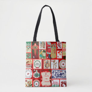 Tote Bag Carrés de l'illustration de Noël