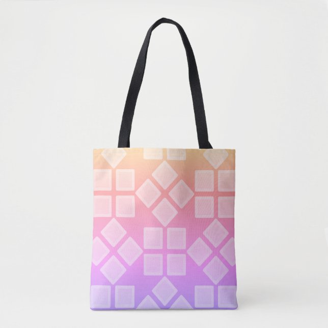 Tote Bag Carrés de nuances de pourpre  (Devant)