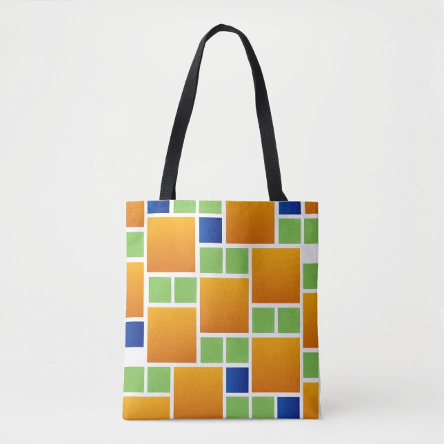 Tote Bag Carrés dégradés orange  (Devant)
