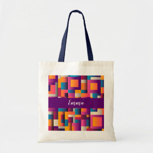 Tote Bag Carrés et formes Abstraits colorés