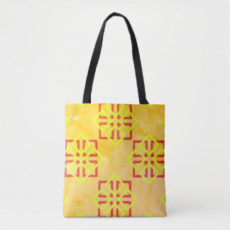 Tote Bag Carrés jaune doré