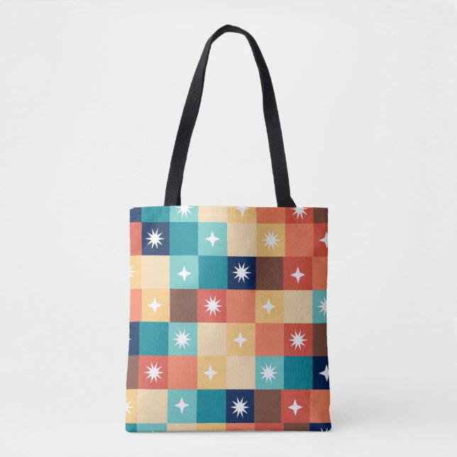Tote Bag Carrés Rétro (Devant)