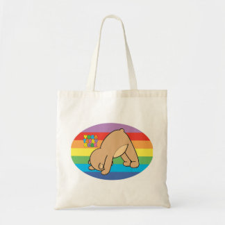 Tote Bag Cartable d'arc-en-ciel d'ours de nounours de yoga