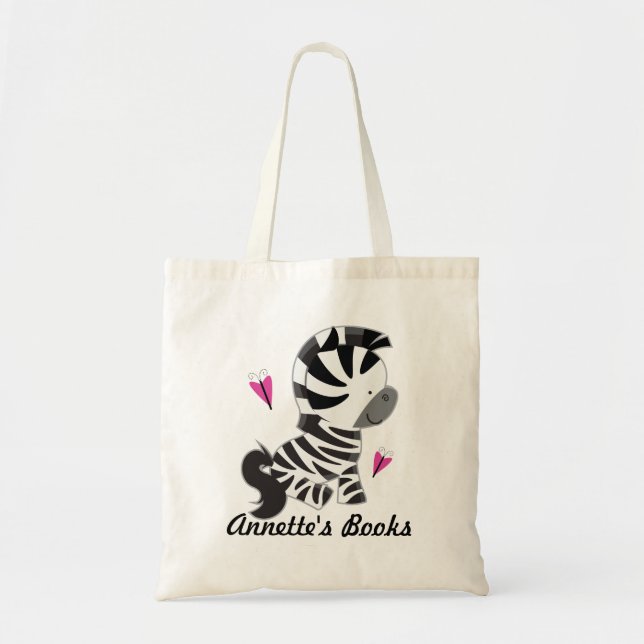 Tote Bag Cartable de lecture avec le zèbre (Devant)