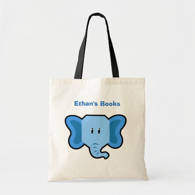 Tote Bag Cartable mignon de bibliothèque d'ÉLÉPHANT (Devant)