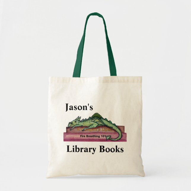 Tote Bag Cartable nommé fait sur commande de bibliothèque (Devant)