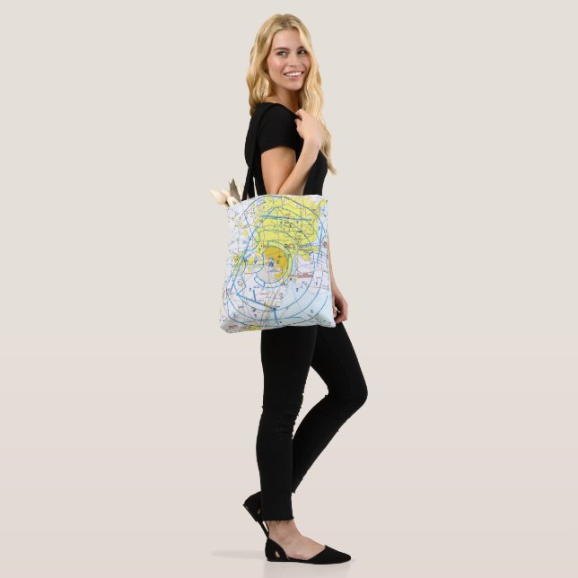 Tote Bag Carte aéronautique (Sur le modèle)