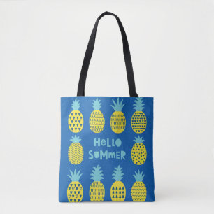 Tote Bag Carte amusante avec ananas.
