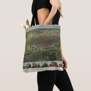 Tote Bag Carte ancienne de Houston, Texas avec la rivière B