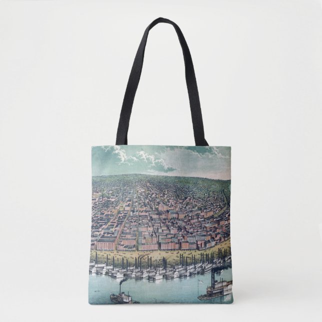Tote Bag Carte ancienne de Saint-Louis Missouri Rivière Mis (Devant)