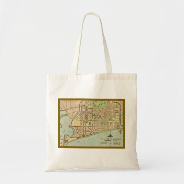 Tote Bag Carte ancienne de Venice Floride (Devant)