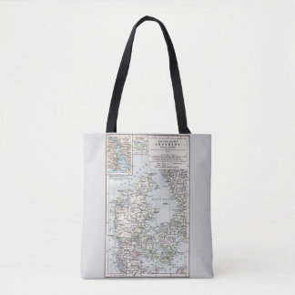 Tote Bag Carte ancienne du Danemark, Danmark en danois, 190