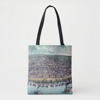 Tote Bag Carte Ancienne Saint-Louis Missouri Fleuve Mississ